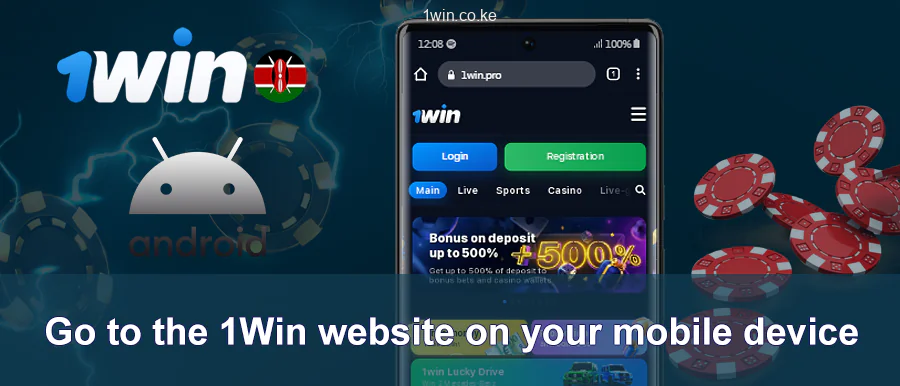 Go to the 1Win website on your Android