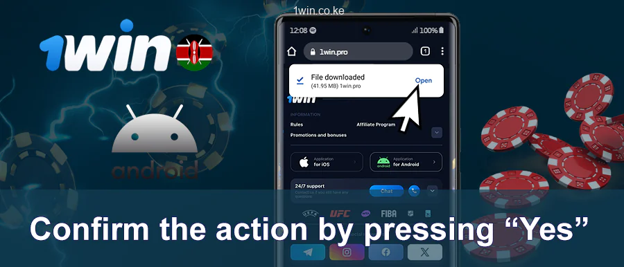 Instructions for installing the 1win app on Android devices include the following steps: