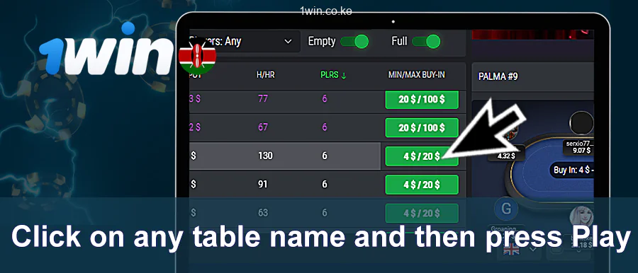 Choose The Game Title On The Table and Initiate The 1Win Experience
