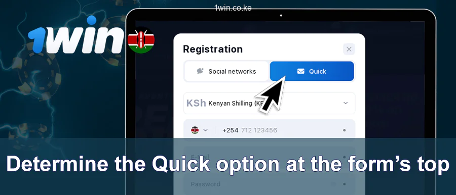Choose the Quick Method While Registering on 1Win