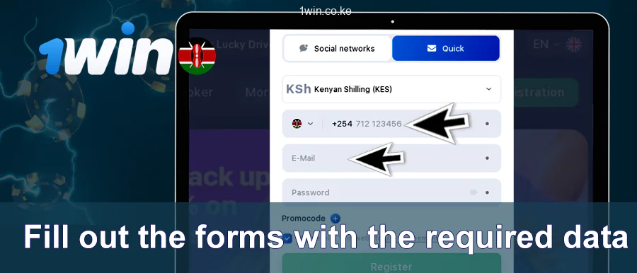 Fill In The Registration Form 1WIN