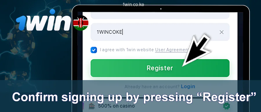 Confirm your registration by selecting 'Register'.