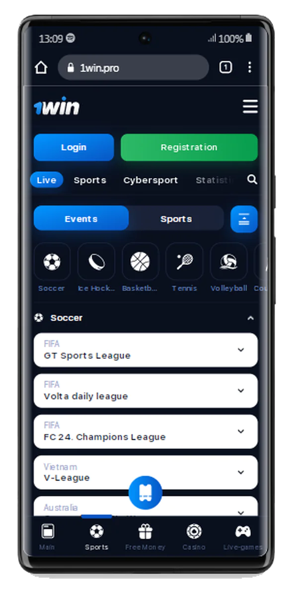 Betting on the 1win mobile app